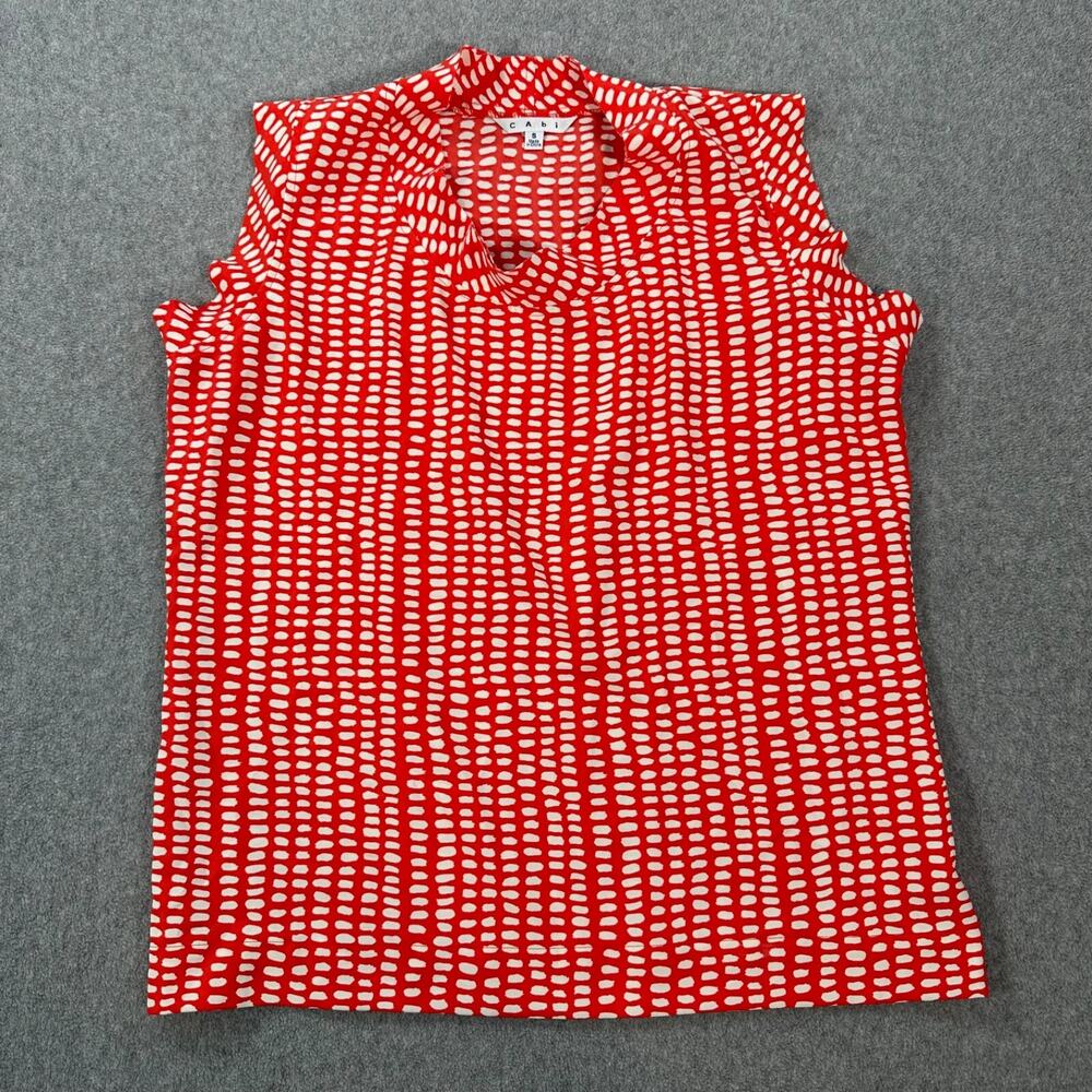 CAbi Madeline Blouse Red White Dot Women's Small Style #294 Dolman Sleeve